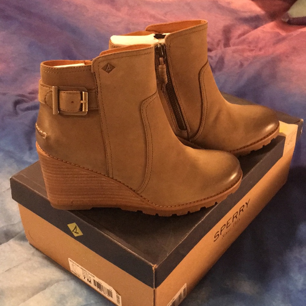 Sperry wedge booties - BRAND NEW!